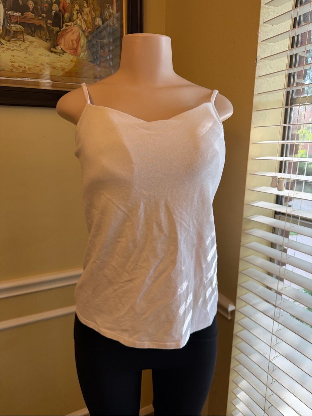 Panache White Spaghetti-Strap Cami with Sweetheart Neckline